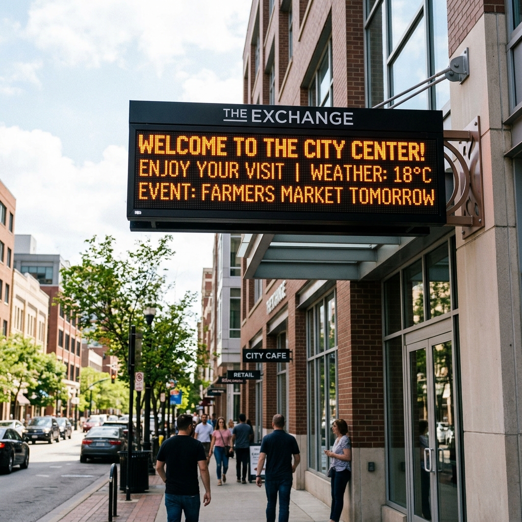 LED Running Text Real-Time Message Display